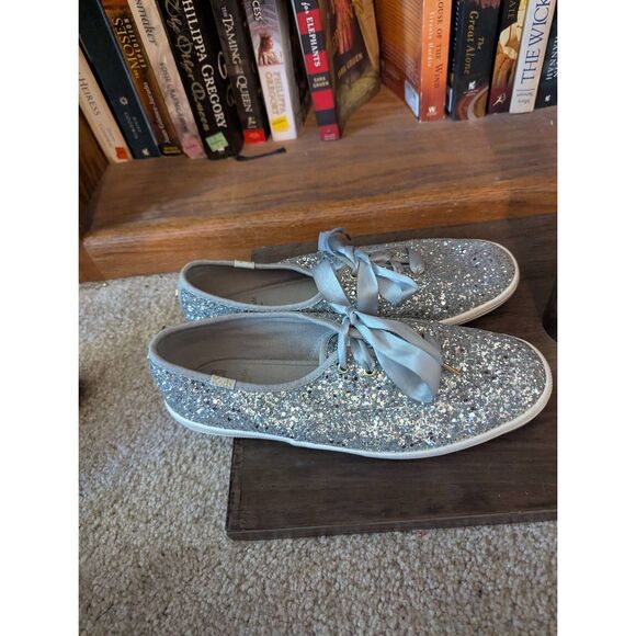 Keds For Kate Spade New York Glitter Sneakers - Size 9 - Silver/ Gray - Picture 4 of 6